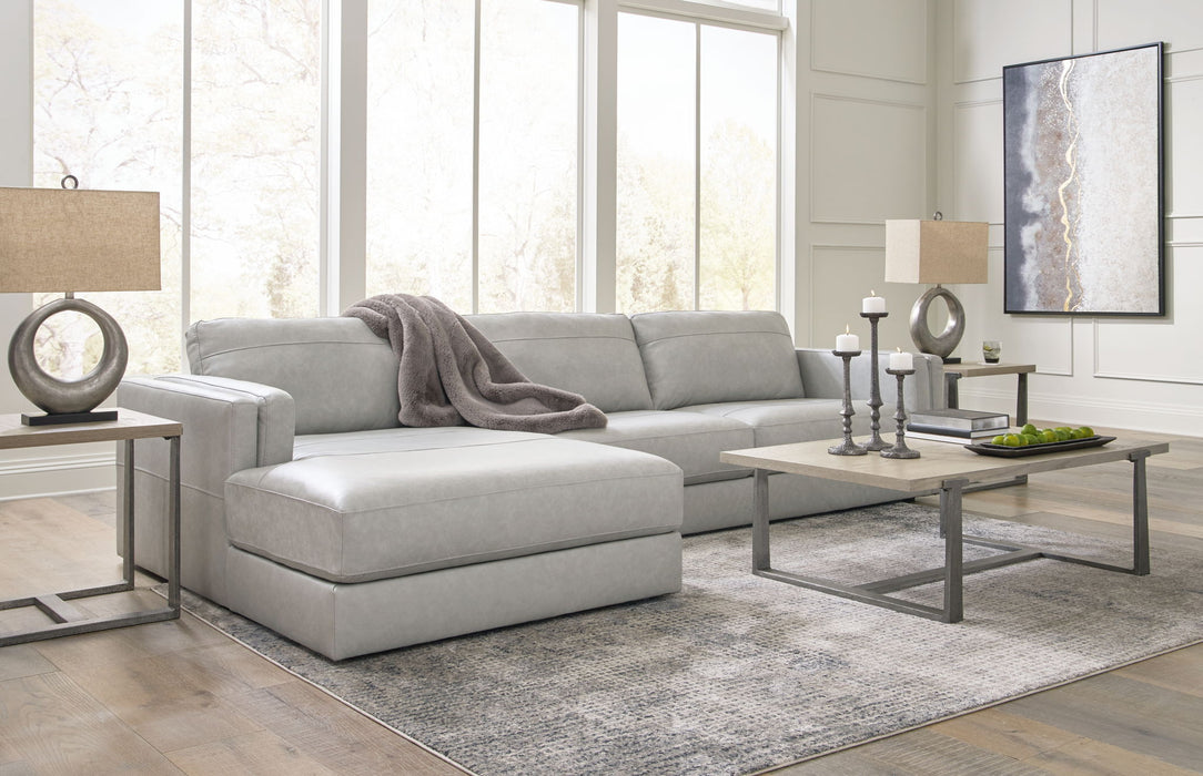 Amiata - 2-Piece Sectional With Laf Corner Chaise - Leather Match - Glacier