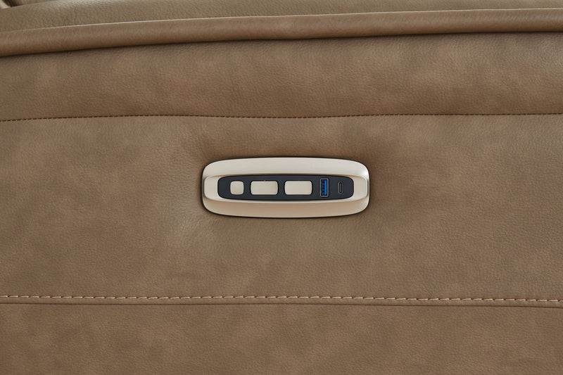 Glencroft - Power Reclining Sofa With Adjustable Headrest - Sahara