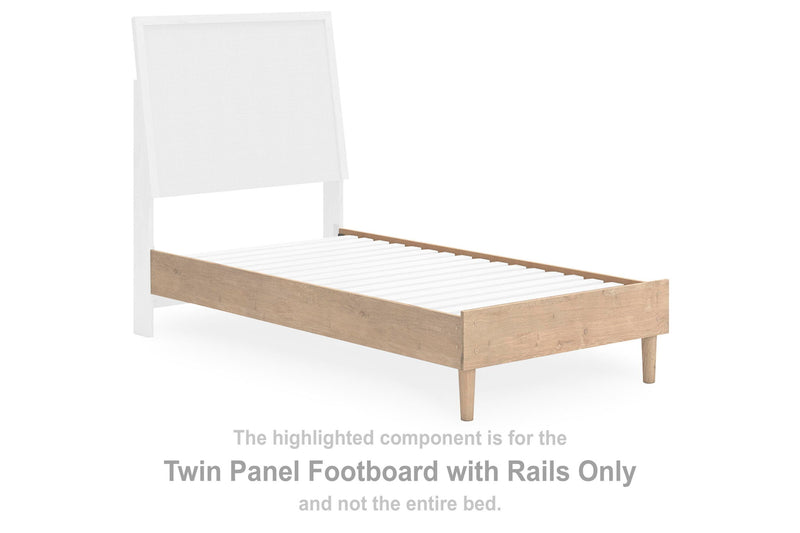 Cielden - Twin Panel Footboard With Rails - Tan