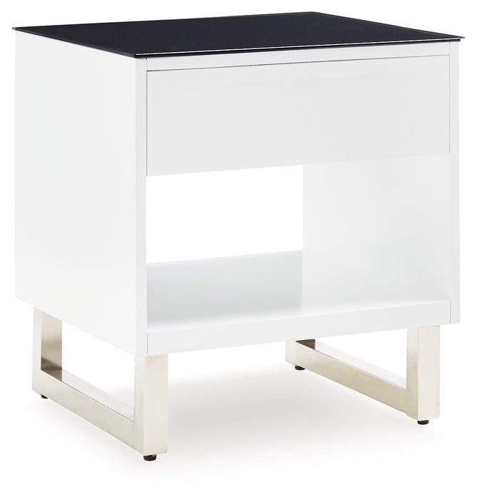 Gardoni - Rectangular End Table - White / Black