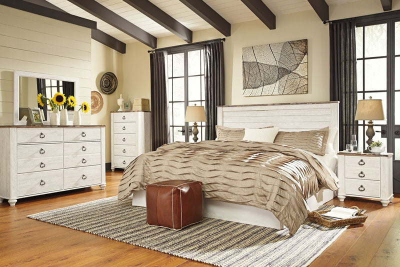 Willowton - King/Cal King Panel Headboard - Whitewash