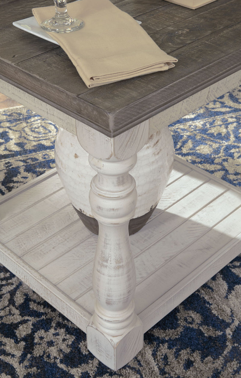 Havalance - Rectangular End Table - Gray / White