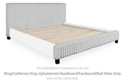 Zuraleus - King / California King Upholstered Headboard / Footboard / Roll Slats - Gray