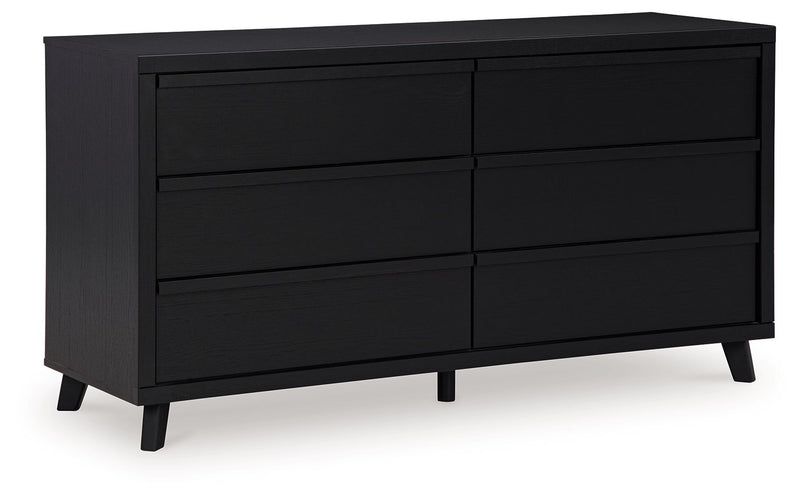 Danziar - Six Drawer Dresser - Black