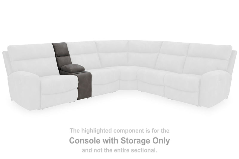 Next-Gen Durapella - Console With Storage - Slate - Faux Leather