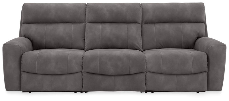 Next-Gen Durapella - 3-Piece Power Reclining Sectional - Slate - Faux Leather
