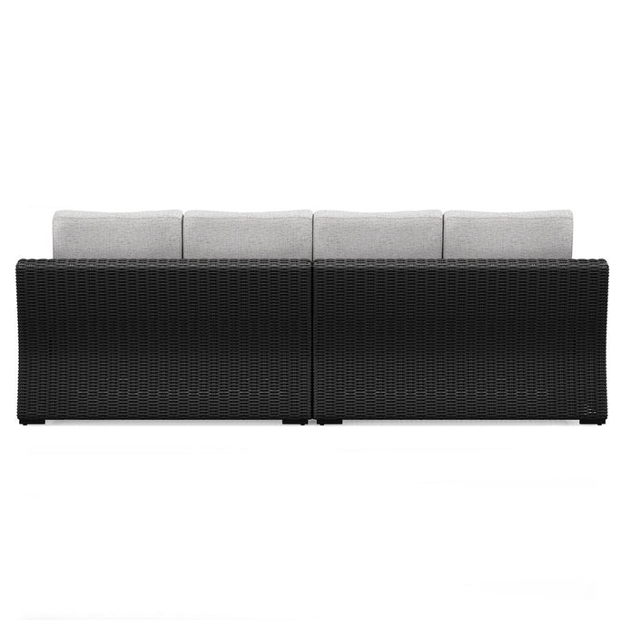 Beachcroft - 2-Piece Outdoor Loveseat with Cushion - Black / Light Gray