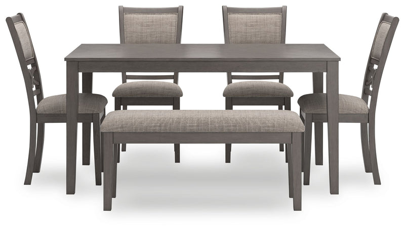 Wrenning - Dining Room Table Set (Set of 6) - Gray