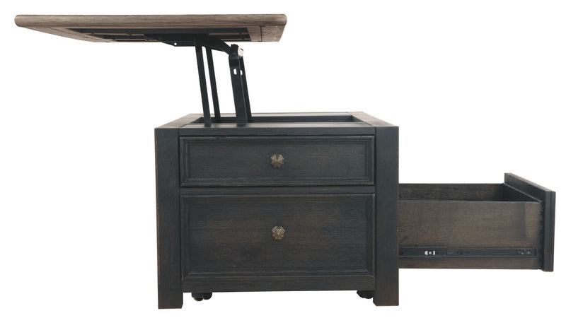 Tyler Creek - Lift Top Cocktail Table - Grayish Brown / Black
