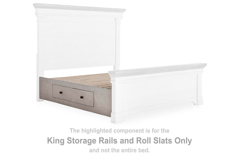 Havalance - King Storage Rails And Roll Slats - White / Gray