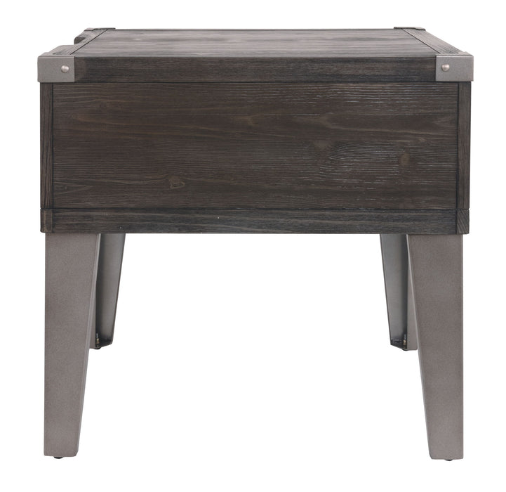 Todoe - Rectangular End Table - Dark Gray