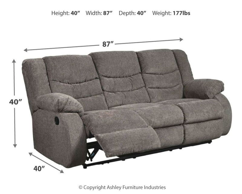 Tulen - Reclining Sofa - Dark Gray