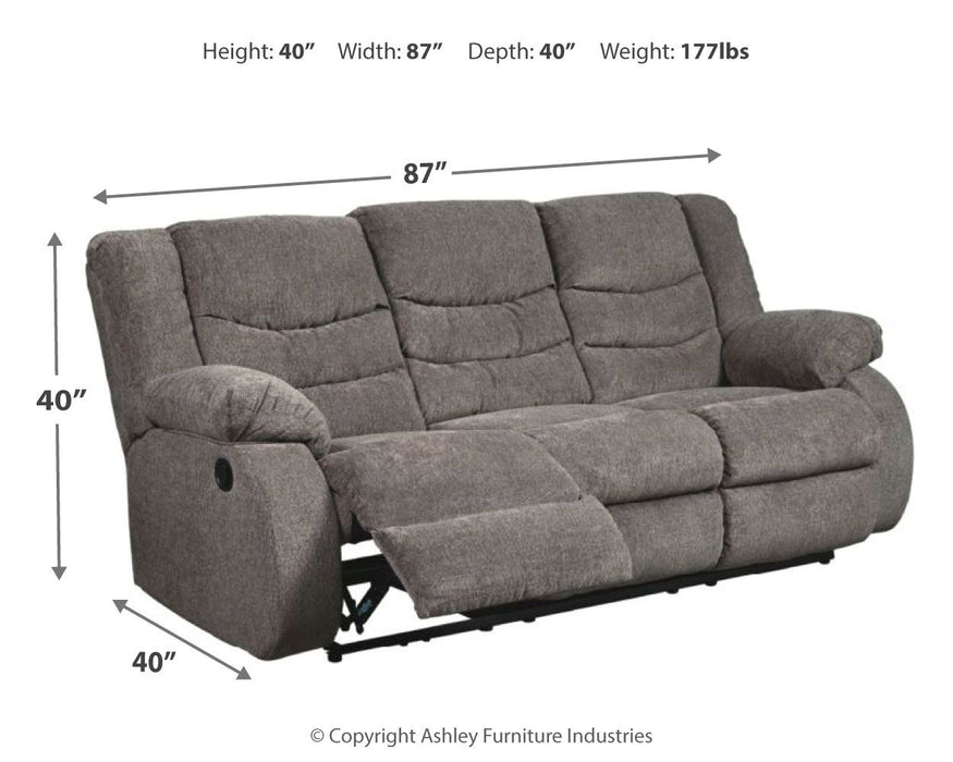 Tulen - Reclining Sofa - Dark Gray