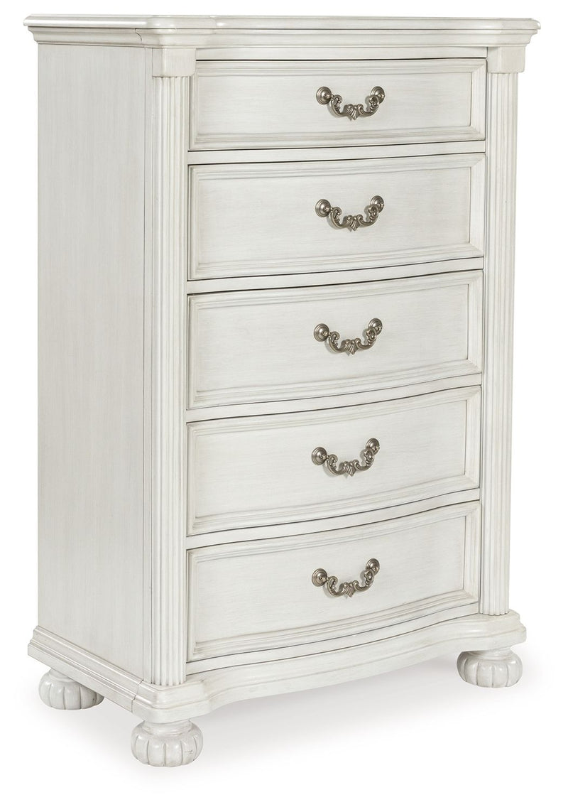 Montelaine - Five Drawer Chest - Antique White