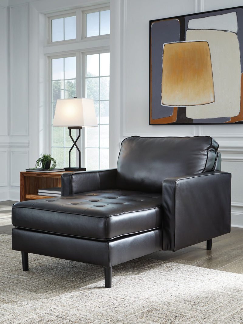 Bryceview - Chaise - Leather Match - Onyx