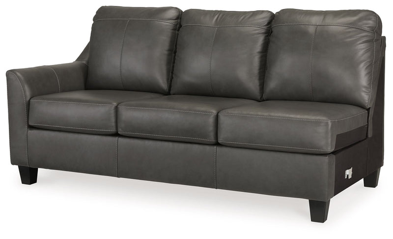 Valderno - Laf Sofa - Leather Match - Fog