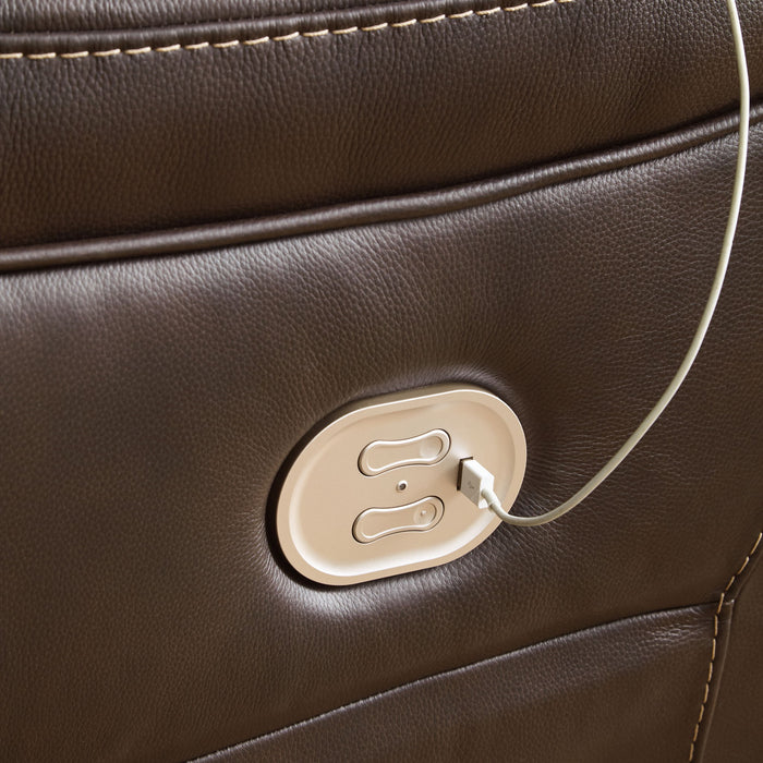 Dunleith - Zero Wall Recliner w/PWR HDRST - Chocolate