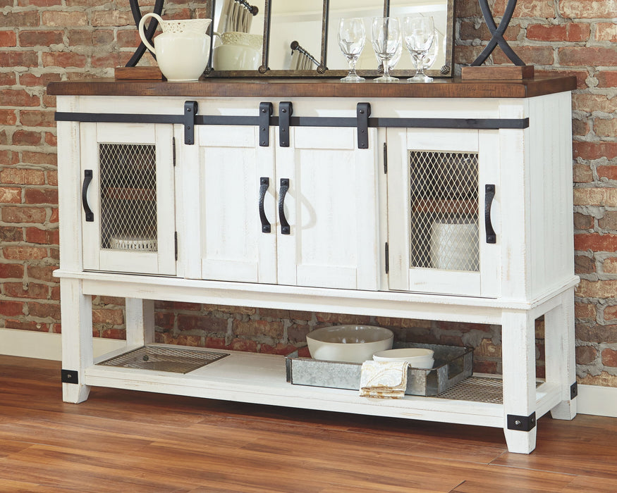 Valebeck - Dining Room Server - White / Brown
