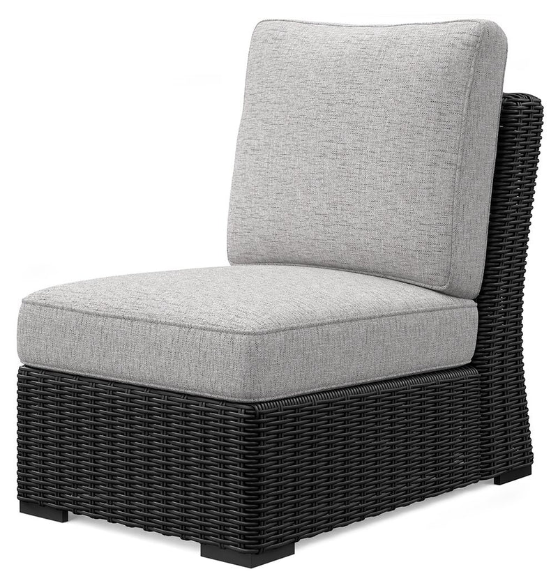 Beachcroft - 5-Piece Outdoor Sectional - Black / Light Gray
