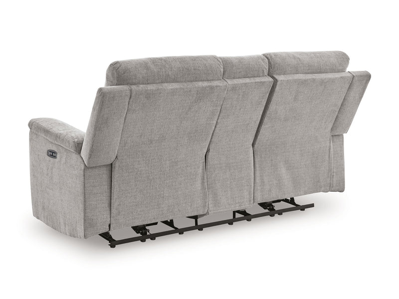 Barnsana - Dbl Power Reclining Loveseat with Console - Fabric - Ash