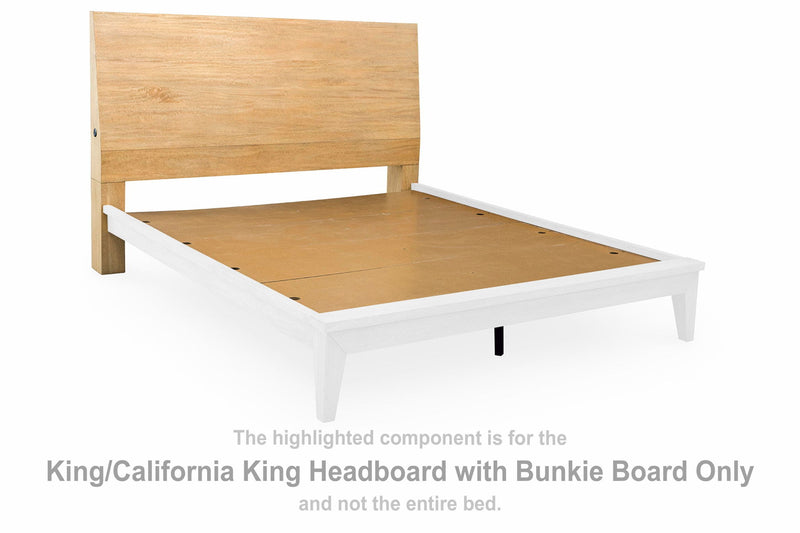 Sherbana - King/California King Headboard With Bunkie Board - Light Brown