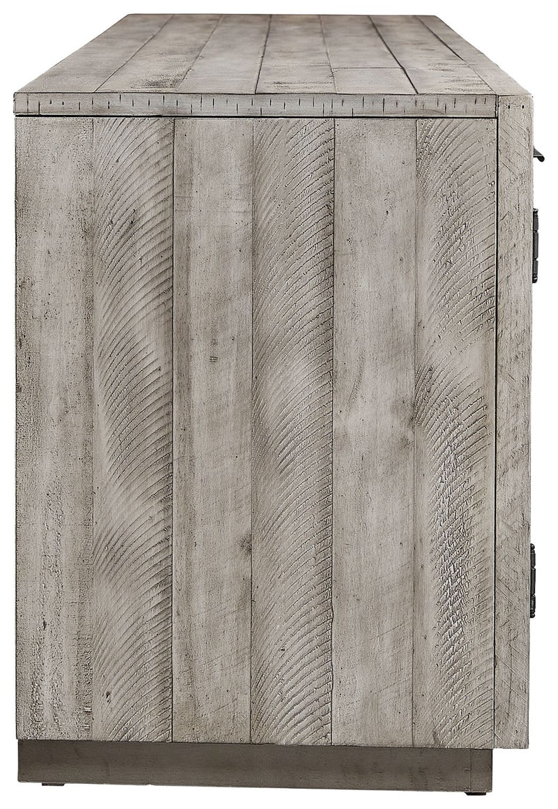 Naydell - XL TV Stand w/Fireplace Option - Gray