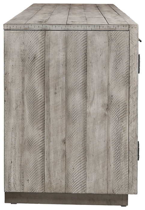 Naydell - XL TV Stand w/Fireplace Option - Gray