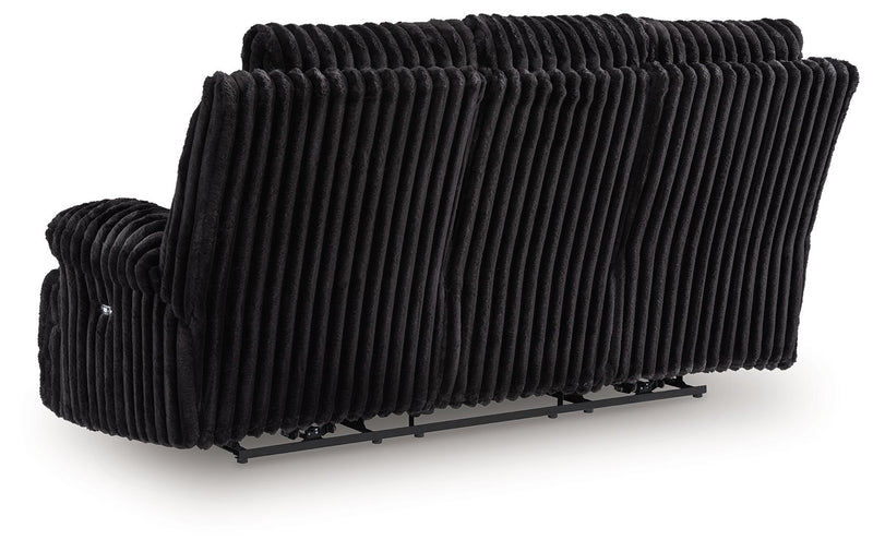 Rhine Falls - Reclining Power Sofa With Drop Down Table - Onyx