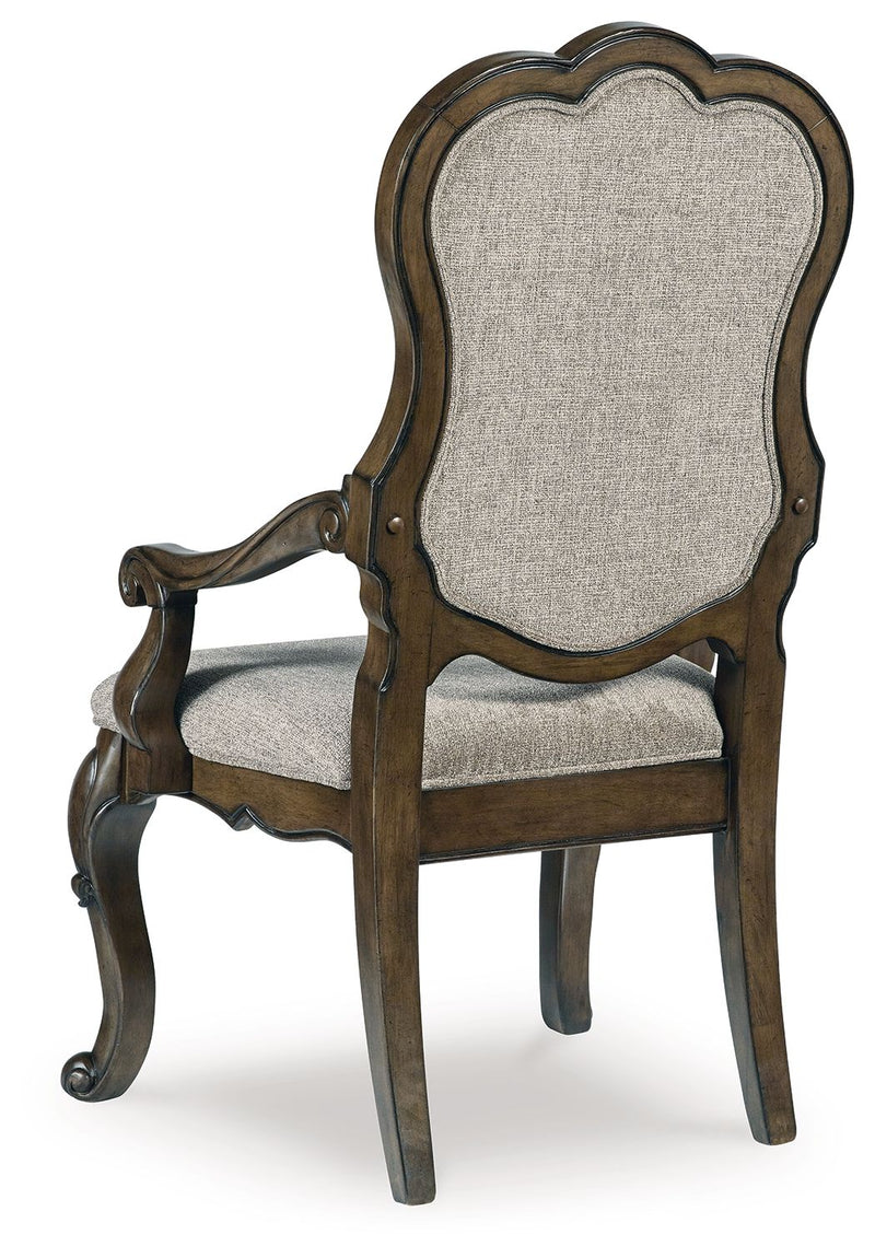 Maylee - Dining Upholstered Arm Chair (Set of 2) - Dark Brown
