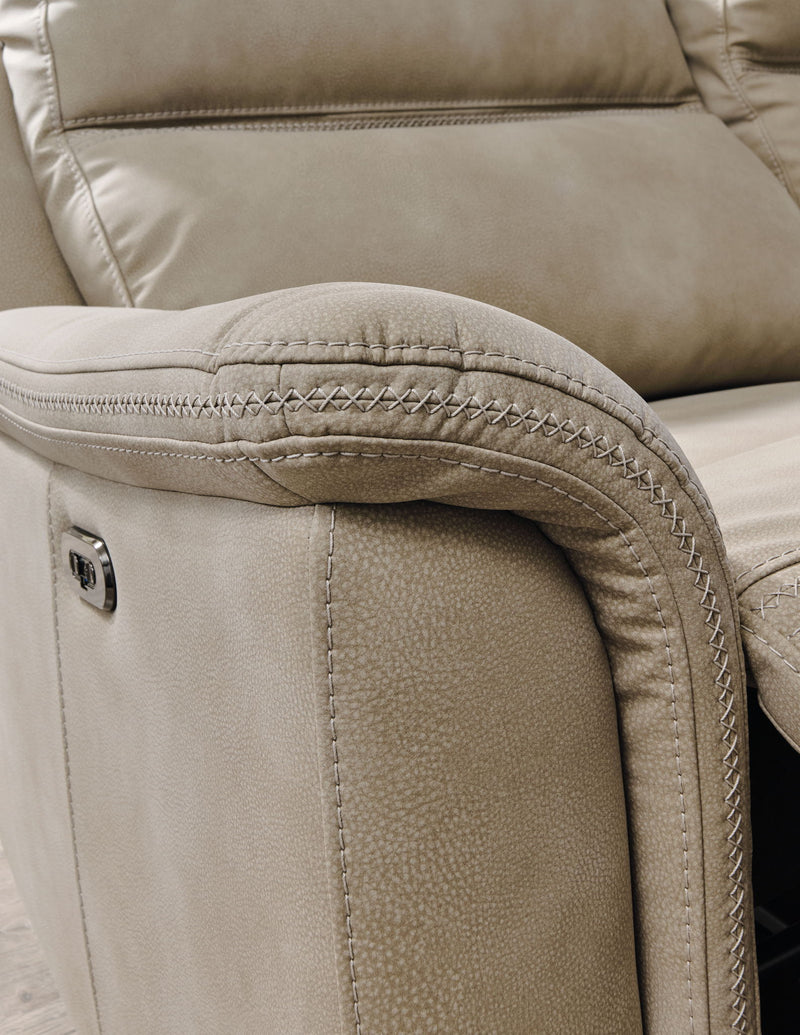 Next-Gen Durapella - Power Reclining Loveseat With Console/Headrest - Sand