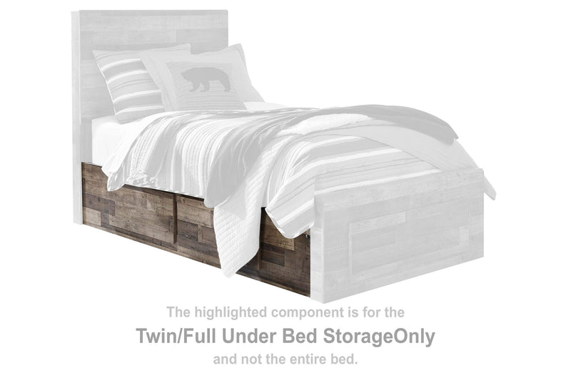 Derekson - Twin/Full Under Bed Storage - Multi Gray - Wood