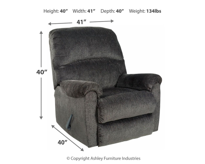 Ballinasloe - Rocker Recliner - Fabric - Smoke