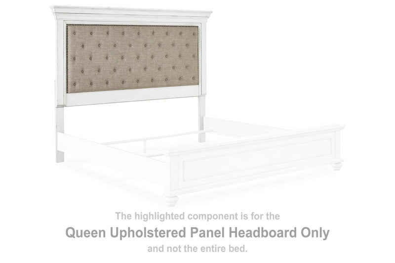 Kanwyn - Queen Uph Panel Headboard - Whitewash