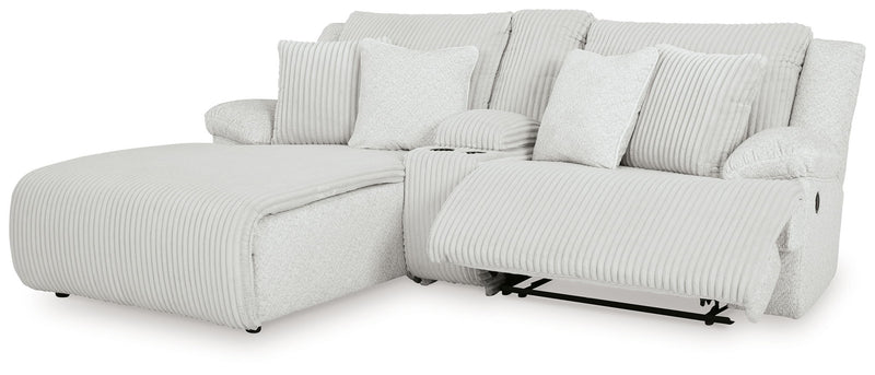 Top Tier - 3-Piece Reclining Sectional Sofa Laf Press Back Chaise - Fabric - Alloy