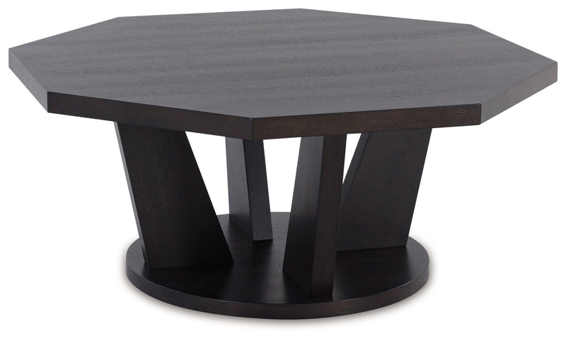 Chasinfield - Octagon Coffee Table - Dark Brown
