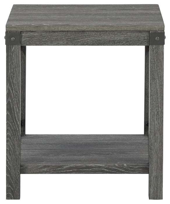Freedan - Square End Table - Grayish Brown
