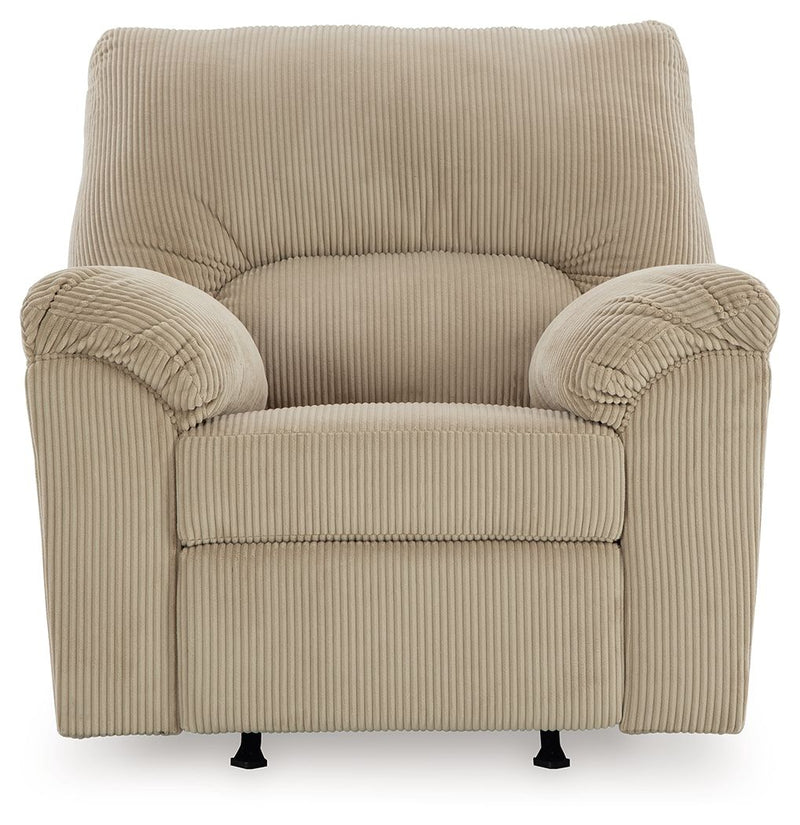 SimpleJoy - Rocker Recliner - Fabric - Sand