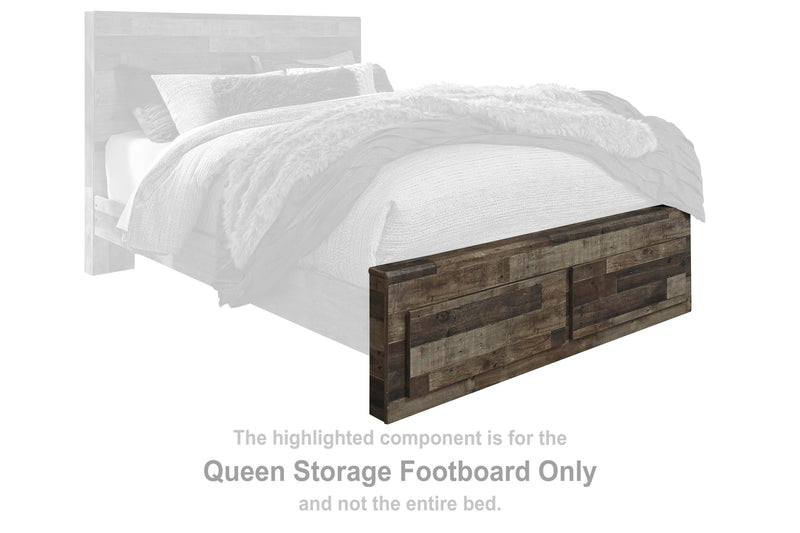 Derekson - Queen Storage Footboard - Multi Gray - Wood