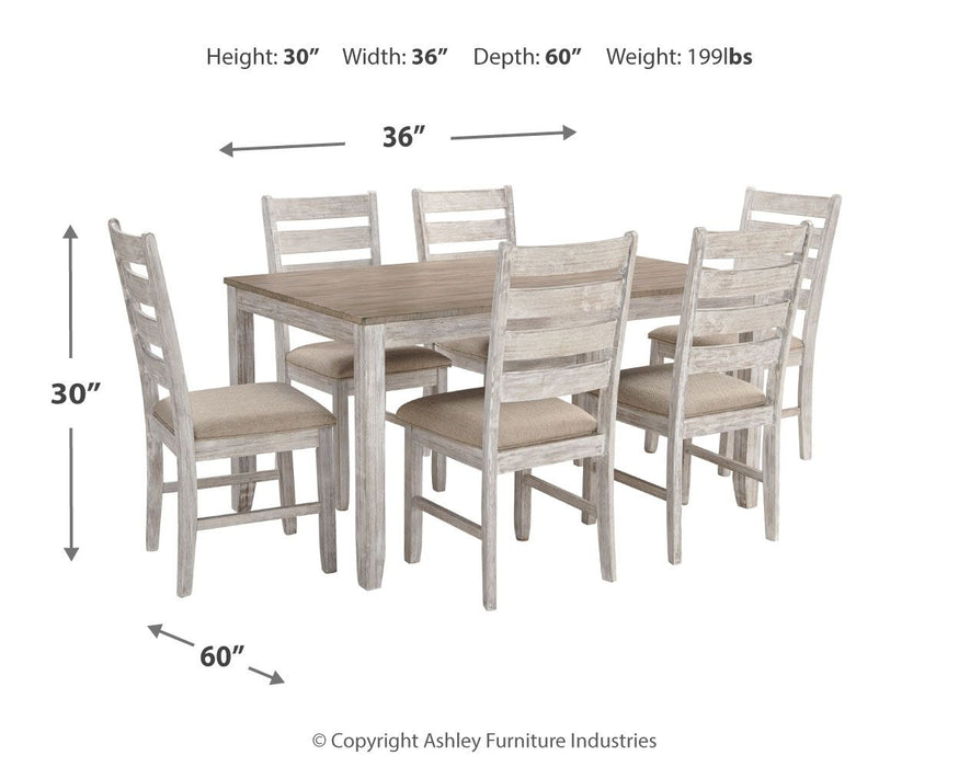 Skempton - Dining Room Table Set (Set of 7) - White