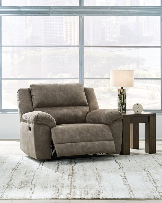 Laresview - Zero Wall Wide Seat Recliner - Faux Leather - Fossil
