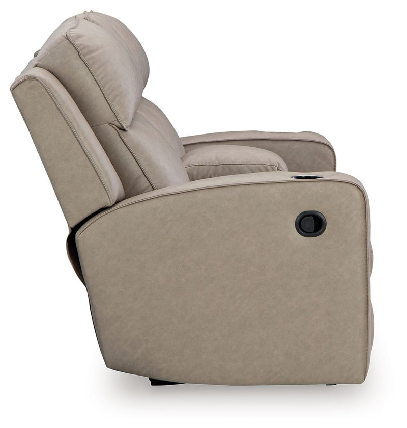 Lavenhorne - Dbl Rec Loveseat W/Console - Pebble