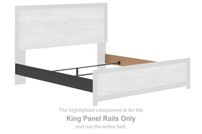 Broachmyn - King Panel Rails - Black - Wood