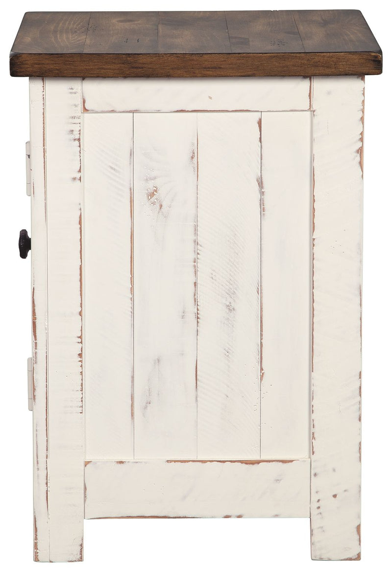 Wystfield - Chair Side End Table - White / Brown