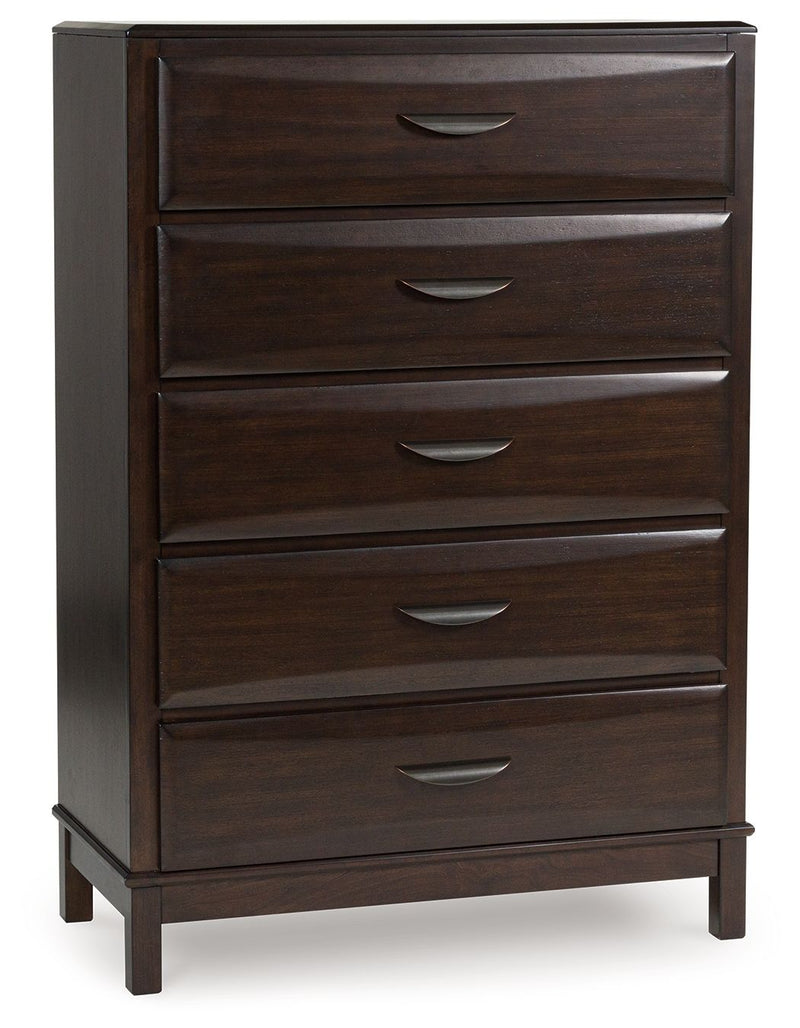 Vanmore - Five Drawer Chest - Dark Brown