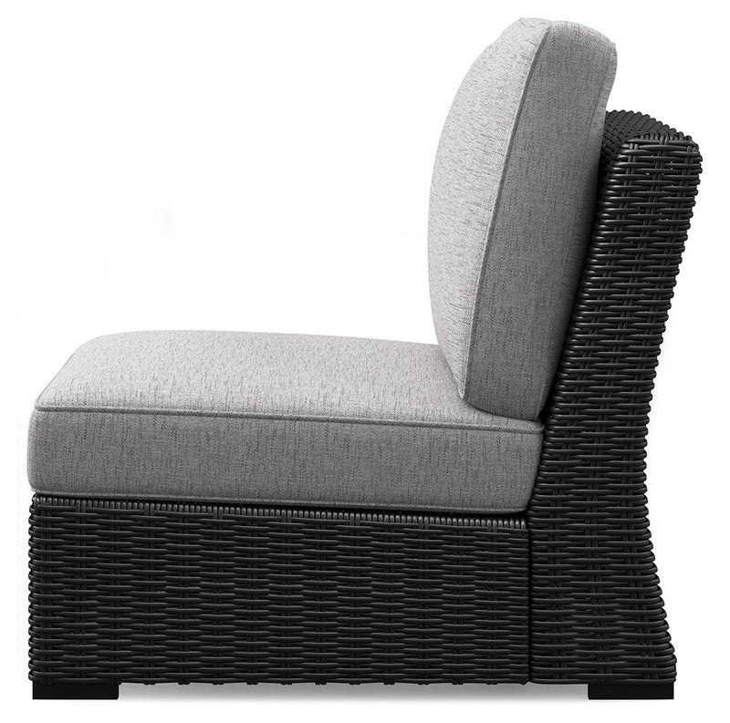 Beachcroft - 5-Piece Outdoor Sectional - Black / Light Gray