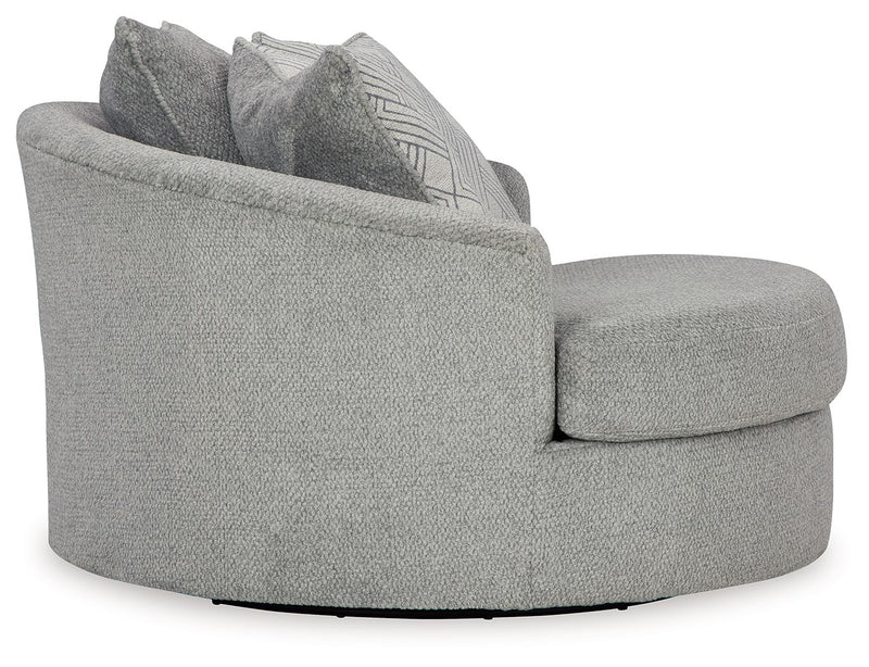 Casselbury - Oversized Swivel Accent Chair - Fabric - Cement