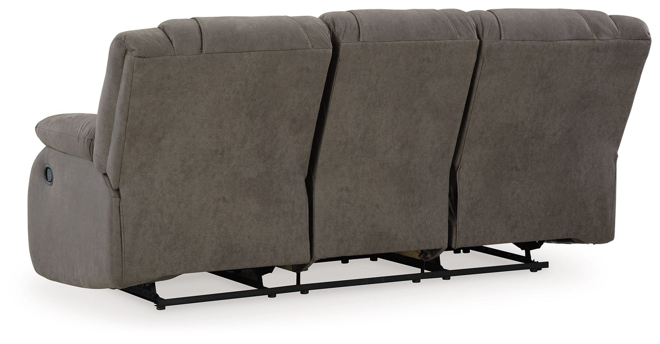 First Base - Reclining Sofa - Faux Leather - Gunmetal