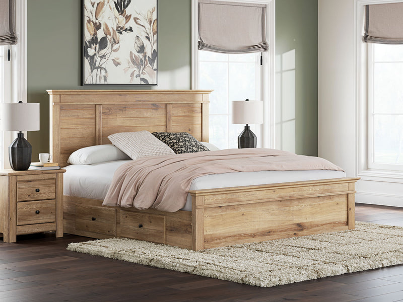 Makidern - Panel Storage Bed With Under Bed Storage Unit