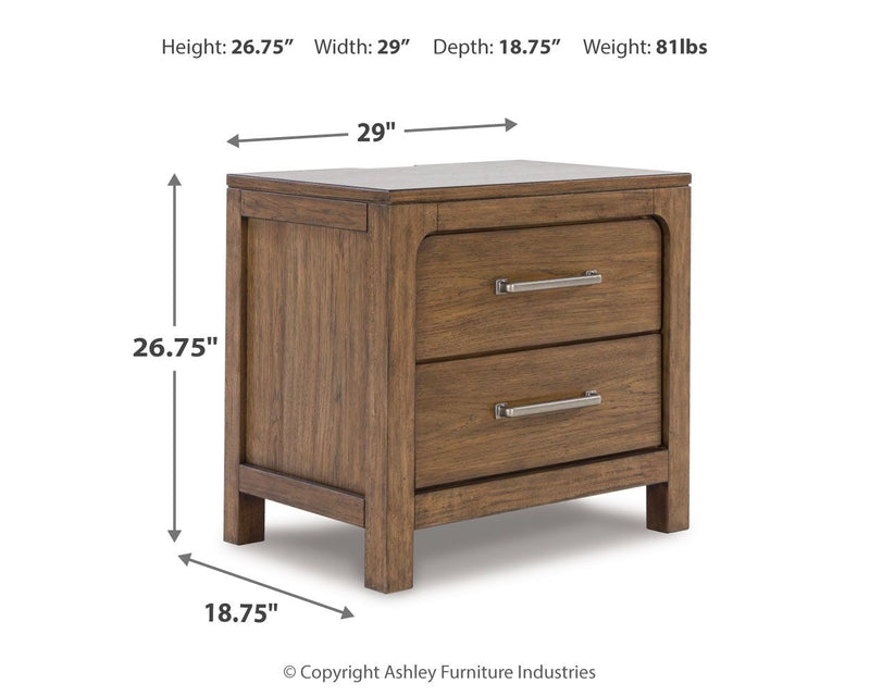 Cabalynn - Two Drawer Night Stand - Light Brown