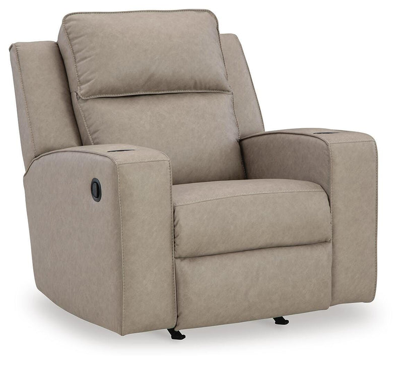 Lavenhorne - Rocker Recliner - Pebble - Faux Leather